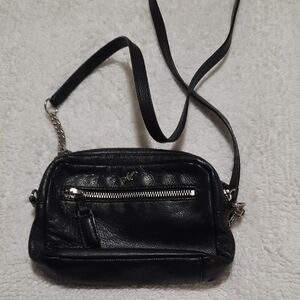 Kenneth Cole Black Leather Crossbody Bag